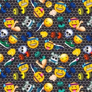 emoji workout on black broken arm cover