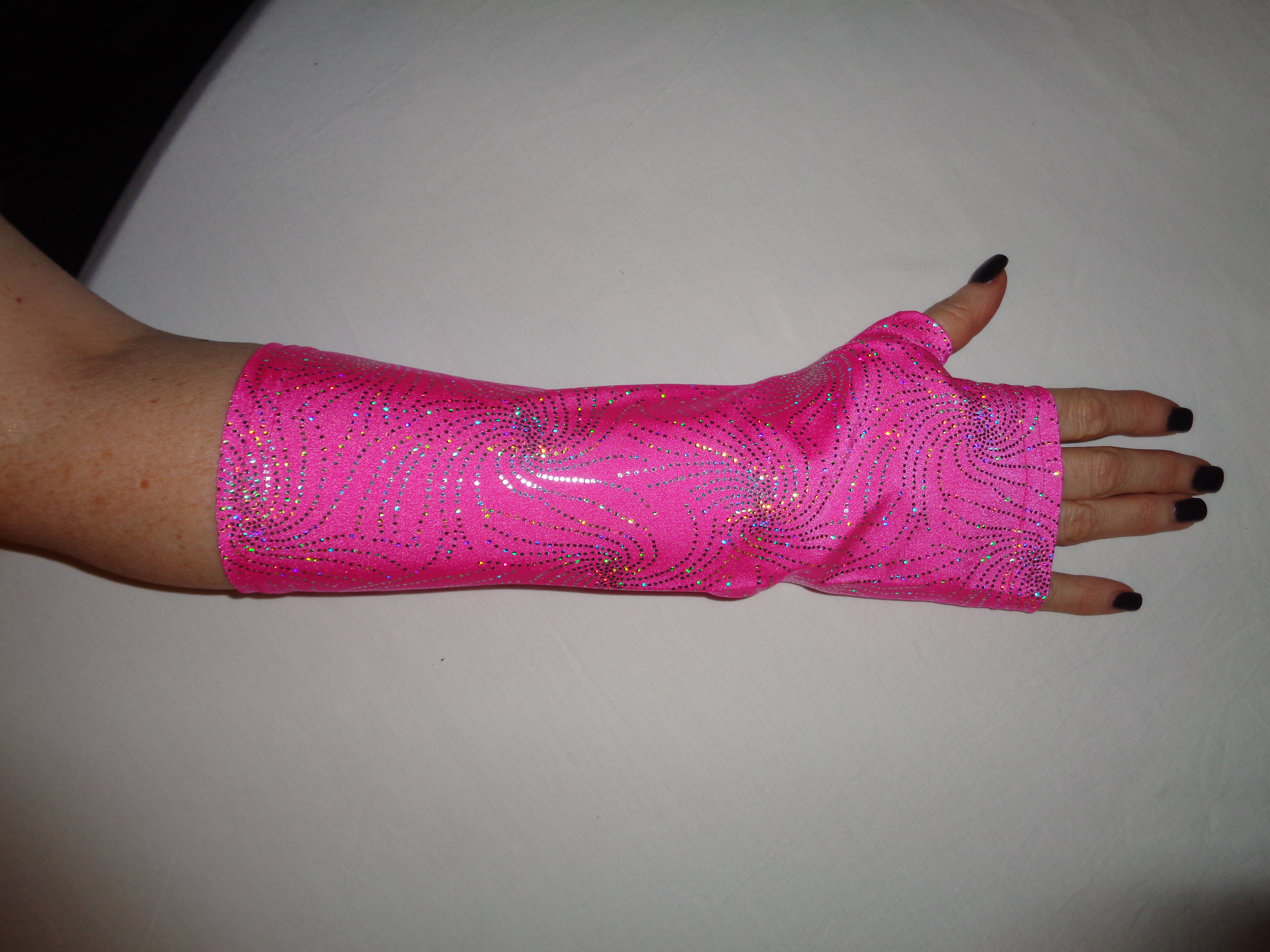 pink sequin cast cover